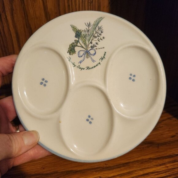 Vintage Devil Egg Tray Parsley, Sage, Rosemary and Thyme Theme - Picture 3 of 4